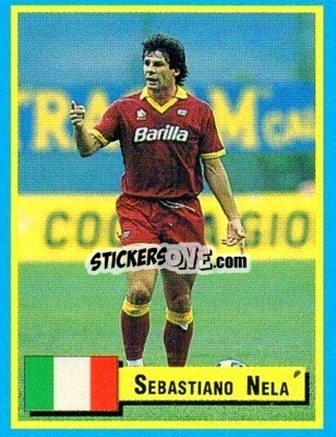 Sticker Sebastiano Nela - Top Micro Card Calcio 1989-1990
 n. 159 - Vallardi