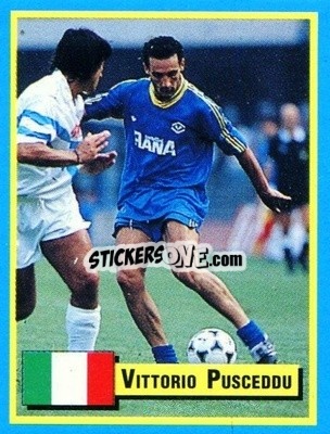 Sticker Vittorio Pusceddu - Top Micro Card Calcio 1989-1990
 n. 173 - Vallardi