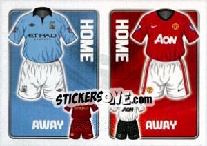 Sticker Manchester City / Manchester United - Premier League Inglese 2012-2013 n. 166 - Topps