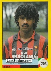 Sticker Frank Rijkaard - Il Grande Calcio 1992
 n. 203 - Vallardi