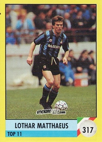 Sticker Lothar Matthäus - Il Grande Calcio 1992
 n. 317 - Vallardi