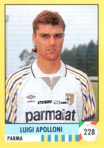 Sticker Luigi Apolloni - Il Grande Calcio 1992
 n. 228 - Vallardi