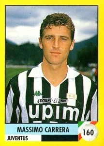 Sticker Massimo Carrera - Il Grande Calcio 1992
 n. 160 - Vallardi