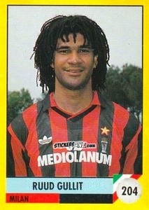 Sticker Ruud Gullit - Il Grande Calcio 1992
 n. 204 - Vallardi