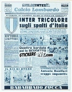 Sticker Front Page Calcio Lombardo 1954 - 1953-54