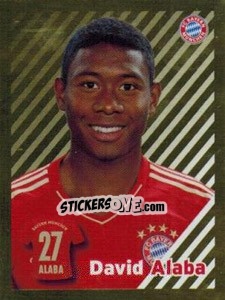 Sticker David Alaba - FC Bayern München 2012-2013 n. 98 - Panini
