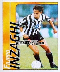 Sticker Filippo Inzaghi - Calcio D'Inizio Kick Off 1998-1999
 n. A - Merlin