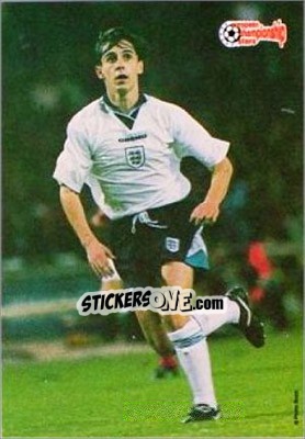 Sticker Gary Neville - European Championship Stars 1996 n. 4 - Plascot