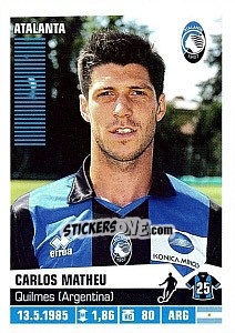 Sticker Carlos Matheu - Calciatori 2012-2013 n. 20 - Panini