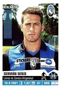 Sticker Germán Denis - Calciatori 2012-2013 n. 31 - Panini