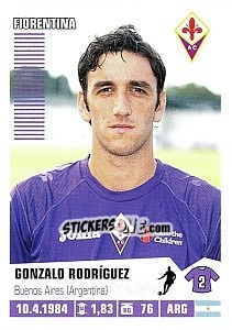 Figurina Gonzalo Rodríguez - Calciatori 2012-2013 - Panini