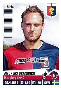 Sticker Andreas Granqvist - Calciatori 2012-2013 n. 155 - Panini