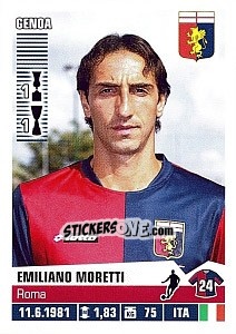 Figurina Emiliano Moretti - Calciatori 2012-2013 - Panini