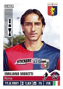 Sticker Emiliano Moretti - Calciatori 2012-2013 n. 160 - Panini