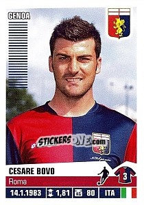 Sticker Cesare Bovo - Calciatori 2012-2013 n. 161 - Panini
