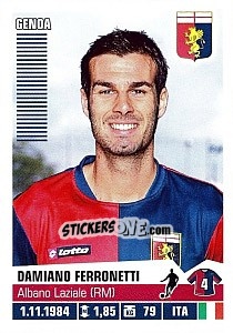 Sticker Damiano Ferronetti - Calciatori 2012-2013 n. 164 - Panini