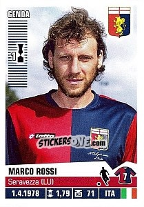 Sticker Marco Rossi - Calciatori 2012-2013 n. 165 - Panini