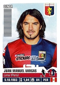 Sticker Juan Manuel Vargas - Calciatori 2012-2013 n. 171 - Panini