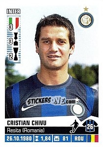 Sticker Cristian Chivu - Calciatori 2012-2013 n. 186 - Panini