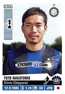Sticker Yuto Nagatomo - Calciatori 2012-2013 n. 187 - Panini