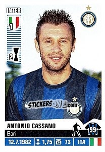 Sticker Antonio Cassano - Calciatori 2012-2013 n. 197 - Panini