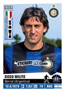 Sticker Diego Milito - Calciatori 2012-2013 n. 199 - Panini