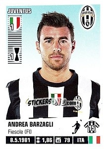 Sticker Andrea Barzagli - Calciatori 2012-2013 n. 203 - Panini