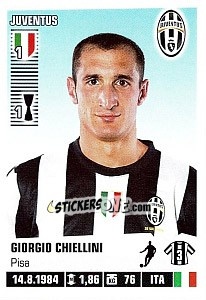 Sticker Giorgio Chiellini - Calciatori 2012-2013 n. 208 - Panini