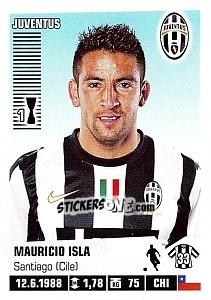 Sticker Mauricio Isla - Calciatori 2012-2013 n. 212 - Panini