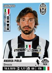 Sticker Andrea Pirlo - Calciatori 2012-2013 n. 214 - Panini
