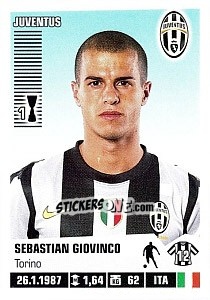 Sticker Sebastian Giovinco - Calciatori 2012-2013 n. 219 - Panini