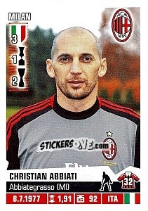 Sticker Christian Abbiati - Calciatori 2012-2013 n. 249 - Panini