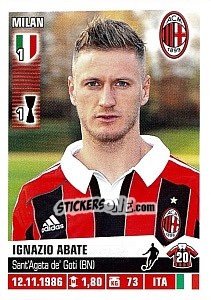 Sticker Ignazio Abate - Calciatori 2012-2013 - Panini