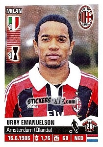Sticker Urby Emanuelson - Calciatori 2012-2013 n. 265 - Panini