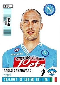 Cromo Paolo Cannavaro - Calciatori 2012-2013 - Panini