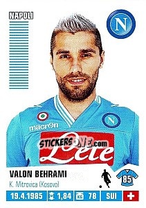 Sticker Valon Behrami - Calciatori 2012-2013 n. 288 - Panini