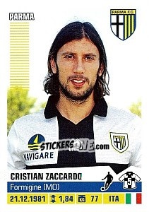 Sticker Cristian Zaccardo - Calciatori 2012-2013 - Panini