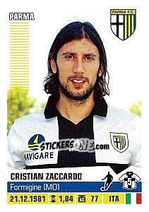 Sticker Cristian Zaccardo - Calciatori 2012-2013 n. 328 - Panini