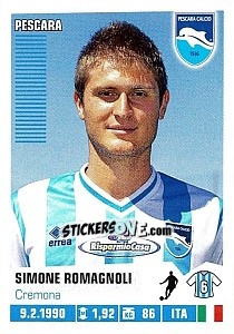 Cromo Simone Romagnoli - Calciatori 2012-2013 - Panini