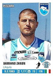 Sticker Damiano Zanon - Calciatori 2012-2013 n. 354 - Panini