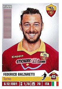 Sticker Federico Balzaretti - Calciatori 2012-2013 - Panini