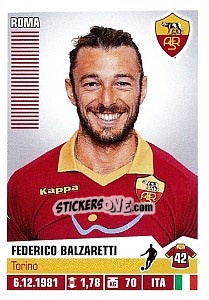 Sticker Federico Balzaretti - Calciatori 2012-2013 n. 376 - Panini