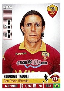 Sticker Rodrigo Taddei - Calciatori 2012-2013 n. 379 - Panini