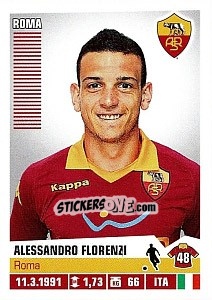 Sticker Alessandro Florenzi - Calciatori 2012-2013 n. 386 - Panini