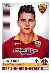 Sticker Erik Lamela - Calciatori 2012-2013 n. 388 - Panini