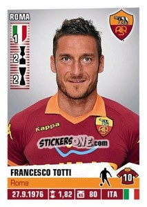 Sticker Francesco Totti - Calciatori 2012-2013 n. 389 - Panini