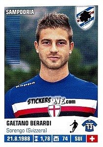 Cromo Gaetano Berardi - Calciatori 2012-2013 - Panini