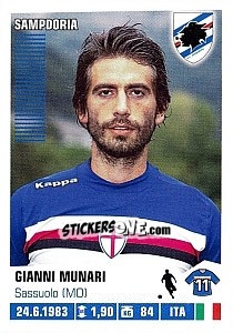 Figurina Gianni Munari - Calciatori 2012-2013 - Panini