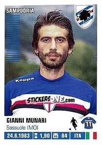 Sticker Gianni Munari - Calciatori 2012-2013 n. 406 - Panini