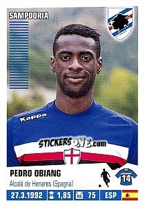 Sticker Pedro Obiang - Calciatori 2012-2013 n. 407 - Panini